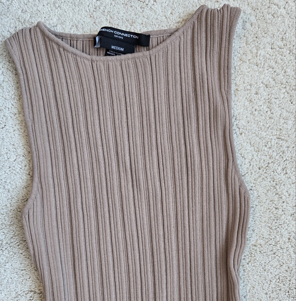 French Connection Ribbed Tan Blouse - Picture 1 of 1